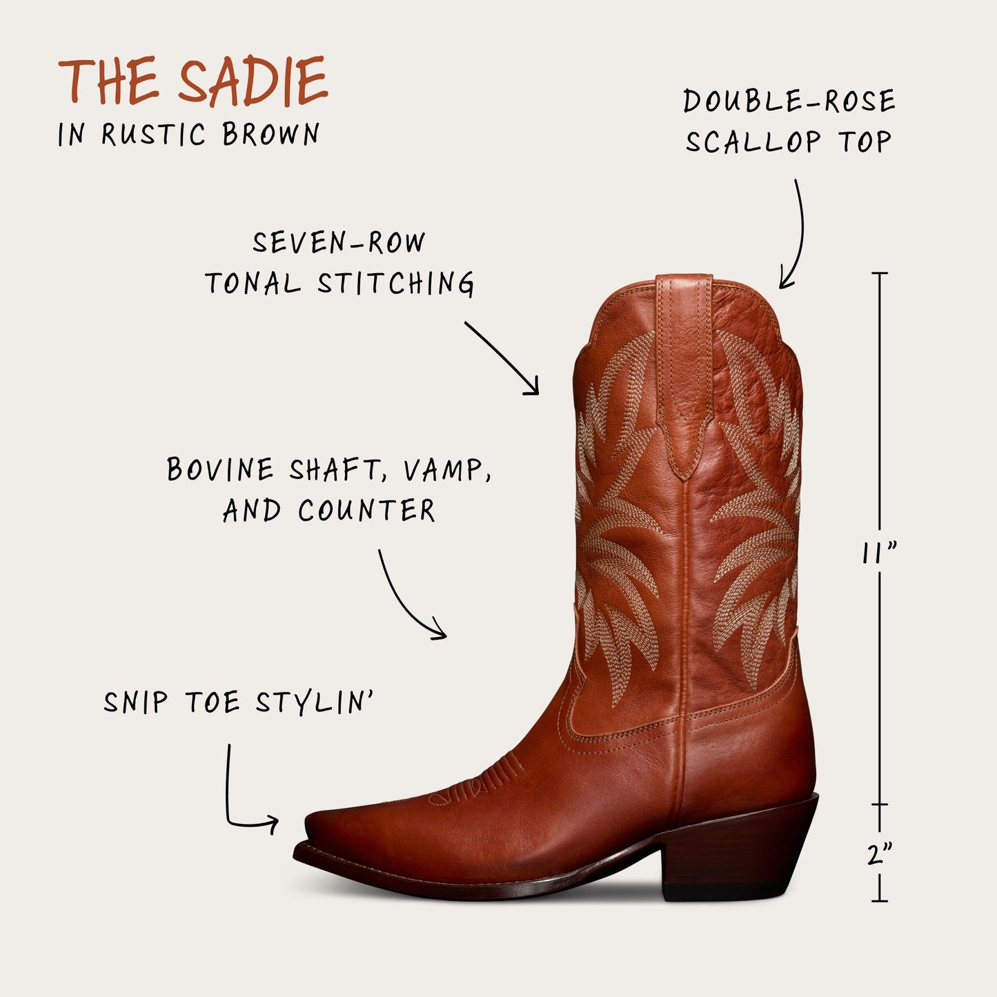The Sadie Boot - Rustic Brown