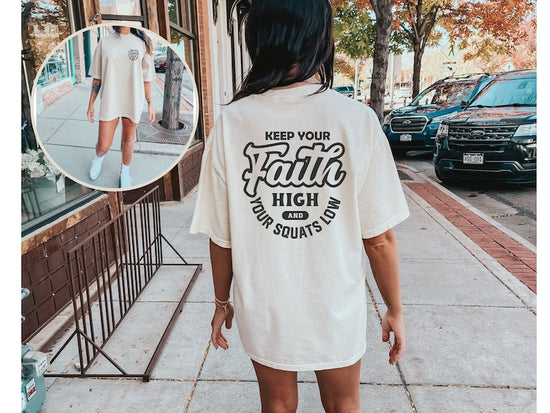 "Faith High, Squats Low" Peach Cover
